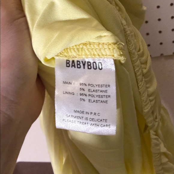 BABYBOO butter Yellow Ruched Maxi Dress. Size Medium NEW WITH TAGS - Picture 7 of 7